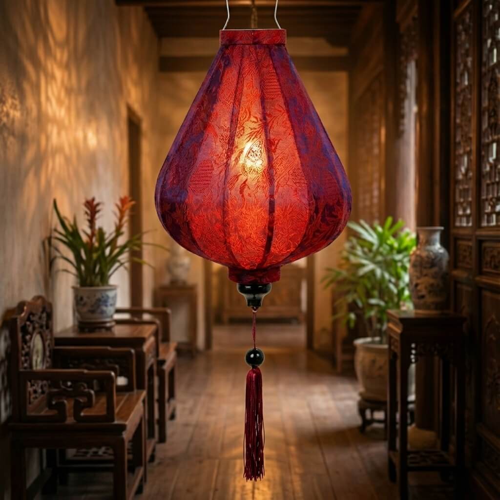Vietnam Lampion Lila Violett Vietnam Lampion Lila Violett im Flur