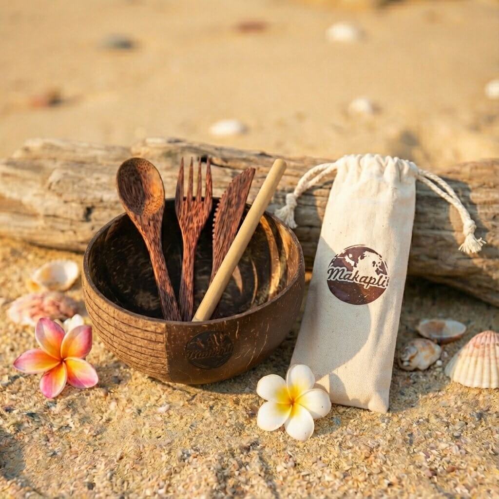Coconut Bowl Yang mit Besteckset Coconut Bowl Yang - Single – Bild 3