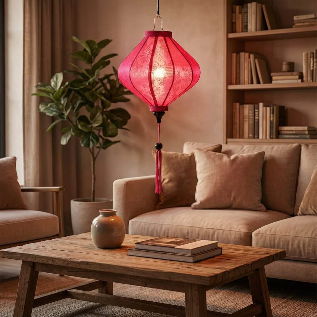 Vietnam Lampion Pink Vietnam Lampion Pink in Wohnzimmer